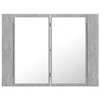 Veidrodinė vonios spintelė su LED, betono, 60x12x45cm, akrilas