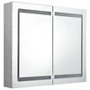 Veidrodinė vonios spintelė su LED, betono pilka, 80x12x68cm