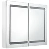 Veidrodinė vonios spintelė su LED, balta, 80x12x68cm, blizgi