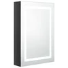 Veidrodinė vonios spintelė su LED, juoda, 50x13x70cm, blizgi