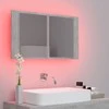 Veidrodinė vonios spintelė su LED, betono, 80x12x45cm, akrilas