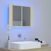Veidrodinė vonios spintelė su LED, ąžuolo, 60x12x45cm, akrilas