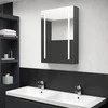Veidrodinė vonios spintelė su LED apšvietimu, pilka, 50x13x70cm