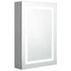 Veidrodinė vonios spintelė su LED, betono pilka, 50x13x70cm