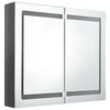 Veidrodinė vonios spintelė su LED, pilka, 80x12x68cm, blizgi