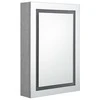 Veidrodinė vonios spintelė su LED, betono pilka, 50x13x70cm