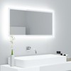 Vonios LED veidrodis, baltas, 90x8,5x37cm, akrilas, blizgus