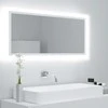 Vonios kambario LED veidrodis, baltas, 100x8,5x37cm, akrilas