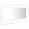 Vonios kambario LED veidrodis, baltas, 100x8,5x37cm, akrilas