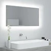 Vonios kambario LED veidrodis, betono, 90x8,5x37cm, akrilas