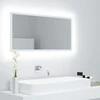 Vonios kambario LED veidrodis, baltas, 90x8,5x37cm, akrilas