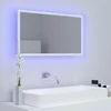 Vonios kambario LED veidrodis, baltas, 80x8,5x37cm, akrilas