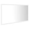 Vonios kambario LED veidrodis, baltas, 80x8,5x37cm, akrilas