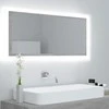 Vonios kambario LED veidrodis, betono, 100x8,5x37cm, akrilas
