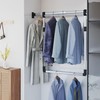 Teleskopinė spintos sistema skersiniui pakaboms, sidabrinė