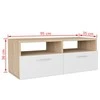 TV staliukas Televizoriaus spintelė, ąžuolo/balta, 95x35x36cm, mediena