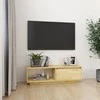 TV staliukas Televizoriaus spintelė, 110x30x33,5cm, pušies medienos masyvas