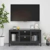 TV staliukas Televizoriaus spintelė, antracito, 105x35x52cm, plienas/stiklas