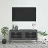 TV staliukas Televizoriaus spintelė, antracito spalvos, 105x35x50cm, plienas