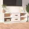 TV staliukas Televizoriaus spintelė, balta, 100x34x40cm, pušies masyvas