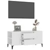 TV staliukas Televizoriaus spintelė, balta, 102x44,5x50cm, mediena, blizgi