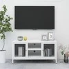 TV staliukas Televizoriaus spintelė, balta, 105x35x52cm, plienas ir stiklas