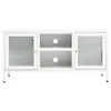 TV staliukas Televizoriaus spintelė, balta, 105x35x52cm, plienas ir stiklas