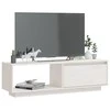 TV staliukas Televizoriaus spintelė, balta, 110x30x33,5cm, pušies masyvas