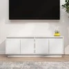 TV staliukas Televizoriaus spintelė, balta, 110x34x40cm, pušies masyvas