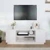 TV staliukas Televizoriaus spintelė, balta, 110x35x40,5cm, pušies masyvas