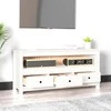TV staliukas Televizoriaus spintelė, balta, 114x35x52cm, pušies masyvas