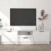 TV staliukas Televizoriaus spintelė, balta, 140x35x40cm, apdirbta mediena