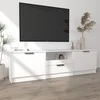 TV staliukas Televizoriaus spintelė, balta, 140x35x40cm, apdirbta mediena