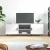 TV staliukas Televizoriaus spintelė, balta, 150x30x50cm, mediena, blizgi