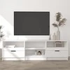 TV staliukas Televizoriaus spintelė, balta, 150x33,5x45cm, apdirbta mediena
