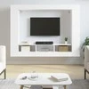 TV staliukas Televizoriaus spintelė, balta, 152x22x113cm, apdirbta mediena