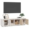 TV staliukas Televizoriaus spintelė, balta, 156x37x45cm, pušies masyvas
