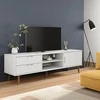 TV staliukas Televizoriaus spintelė MOLDE, balta, 158x40x49cm, pušis