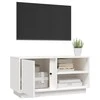 TV staliukas Televizoriaus spintelė, balta, 80x35x40,5cm, pušies masyvas