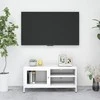 TV staliukas Televizoriaus spintelė, balta, 90x30x44cm, plienas ir stiklas