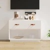 TV staliukas Televizoriaus spintelė, balta, 90x40x60cm, pušies masyvas