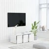 TV staliukas Televizoriaus spintelė, balta, 80x34x30cm, apdirbta mediena