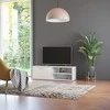 TV staliukas Televizoriaus spintelė, balta, 120x34x37cm, apdirbta mediena