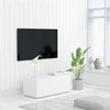TV staliukas Televizoriaus spintelė, balta, 80x34x30cm, apdirbta mediena