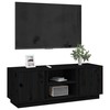 TV staliukas Televizoriaus spintelė, juoda, 110x35x40,5cm, pušies masyvas