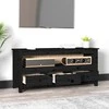 TV staliukas Televizoriaus spintelė, juoda, 114x35x52cm, pušies masyvas