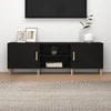 TV staliukas Televizoriaus spintelė, juoda, 150x30x50cm, apdirbta mediena