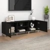 TV staliukas Televizoriaus spintelė, juoda, 150x30x50cm, apdirbta mediena