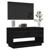 TV staliukas Televizoriaus spintelė, juoda, 74x34x40cm, pušies masyvas