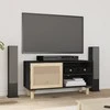 TV staliukas Televizoriaus spintelė, juoda, 80x30x40cm, pušis ir ratanas